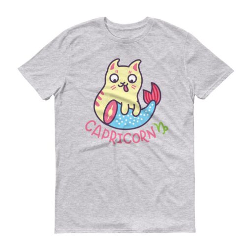 魔羯座貓咪淺色短袖T-Shirt