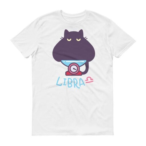 天秤座貓咪淺色短袖T-Shirt
