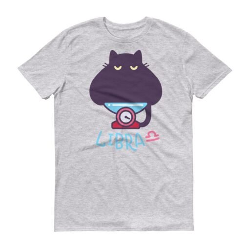 天秤座貓咪淺色短袖T-Shirt
