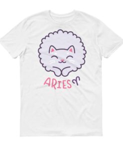 牡羊座貓咪淺色短袖T-Shirt