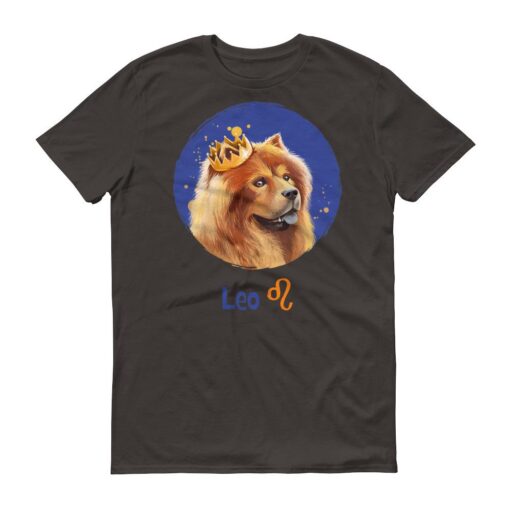 獅子座狗深色短袖T-Shirt