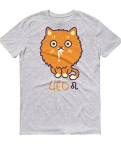 獅子座貓咪淺色短袖T-Shirt