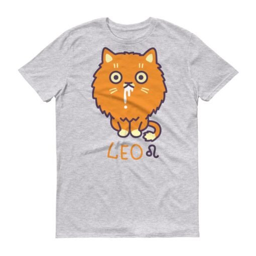 獅子座貓咪淺色短袖T-Shirt